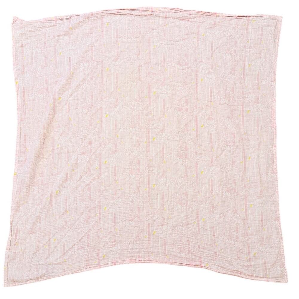 Lilly Pulitzer Pottery Barn Kids Swaddle Blanket Pink Flamingo Organic Cotton